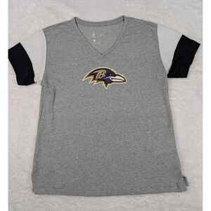 Nike‎ NFL Team Baltimore Ravens T-shirt Women's M Gray Short Sleeve Dri-Fit NFL